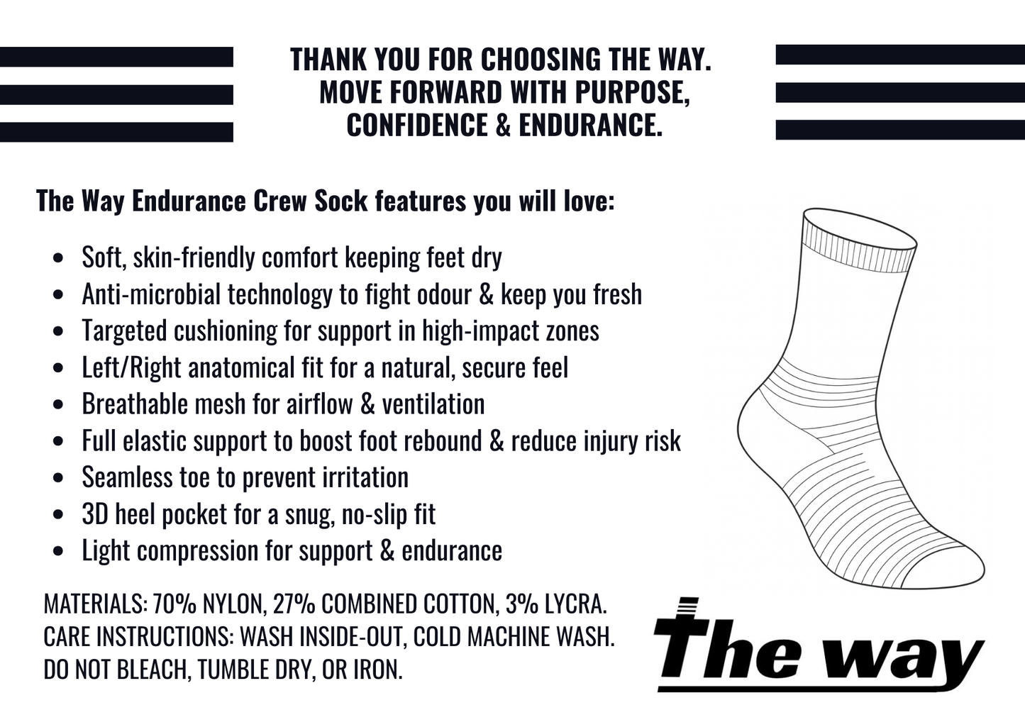 CREW 3 Pair Bundle: Endurance Socks - WHITE