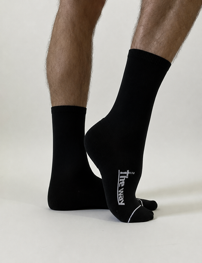 CREW No Brand:  Endurance Socks - BLACK & WHITE.  Max Cushion & Compression