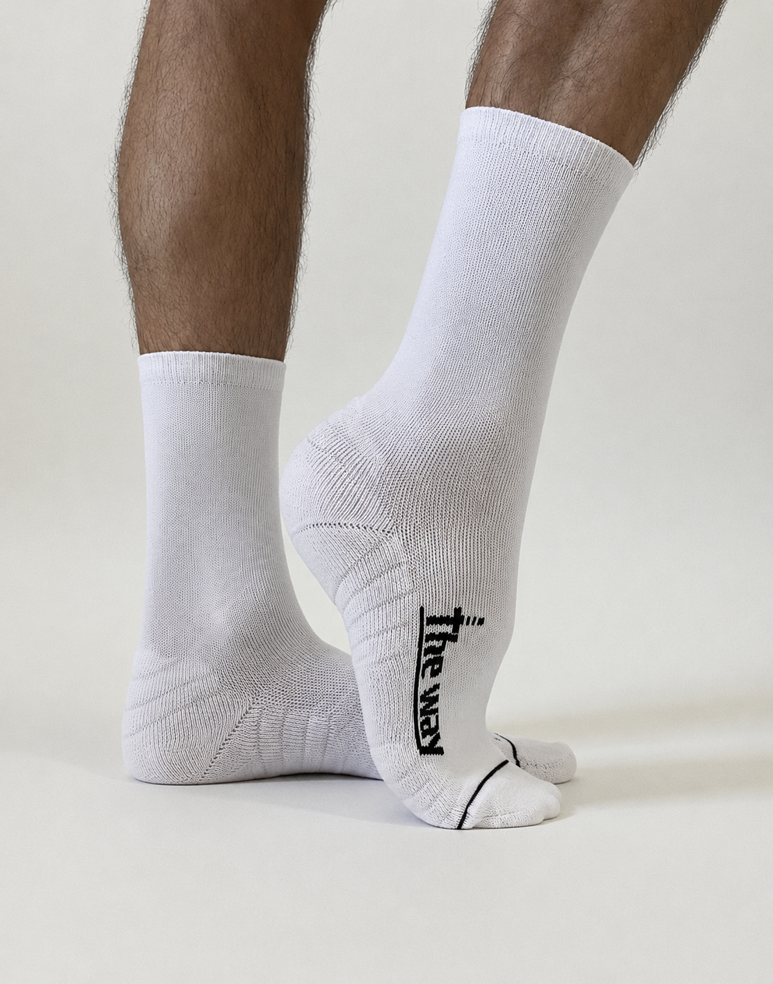 CREW No Brand:  Endurance Socks - BLACK & WHITE.  Max Cushion & Compression