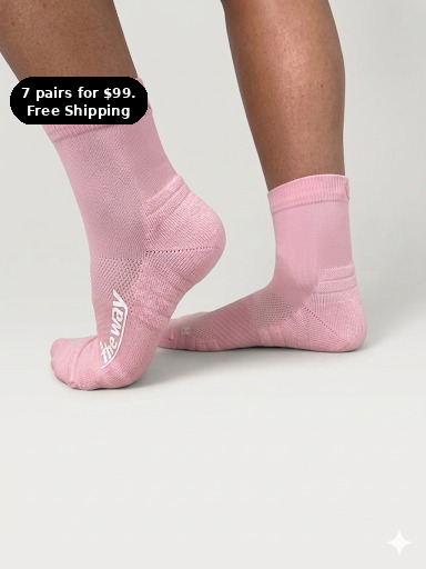 PINK QUARTER CREW  Endurance Socks Medium Cushion