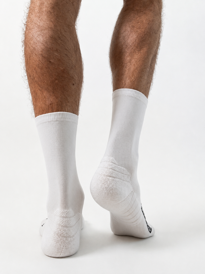 CREW No Brand:  Endurance Socks - BLACK & WHITE.  Max Cushion & Compression