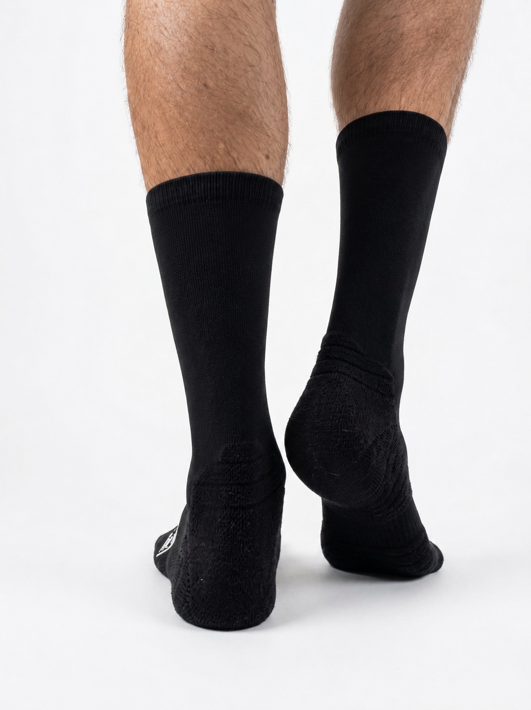CREW No Brand:  Endurance Socks - BLACK & WHITE.  Max Cushion & Compression