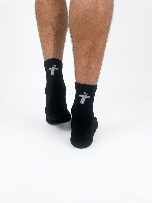 QUARTER CREW 7 Pair Bundle: Endurance Socks - BLACK