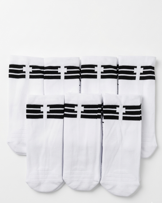 CREW 7 Pair Bundle: Endurance Socks - WHITE