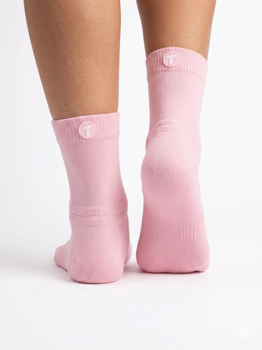 PINK QUARTER CREW 4 Pair Bundle: Endurance Socks. Medium Cushion