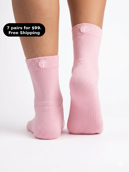 PINK QUARTER CREW  Endurance Socks Medium Cushion