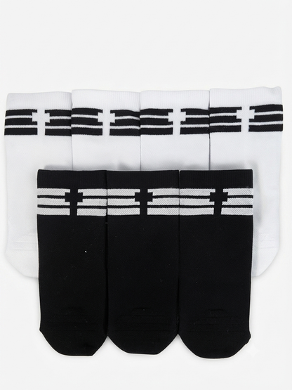 CREW 7 Pair Bundle: Endurance Socks - 4 White / 3 Black