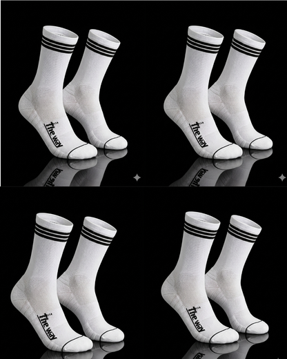 CREW 4 Pair Bundle: Endurance Socks (WHITE) - FREE Shipping and Washbag
