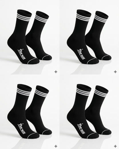 CREW 4 Pair Bundle: Endurance Socks - BLACK