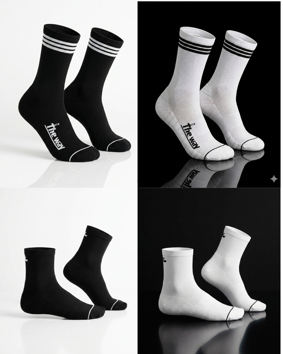 MIXED 4 Pair Bundle: Endurance Socks - ONE OF EACH - FREE Shipping and Washbag