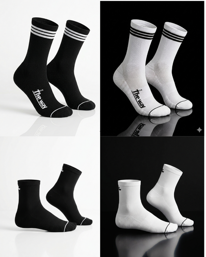 MIXED 4 Pair Bundle: Endurance Socks - ONE OF EACH - FREE Shipping and Washbag