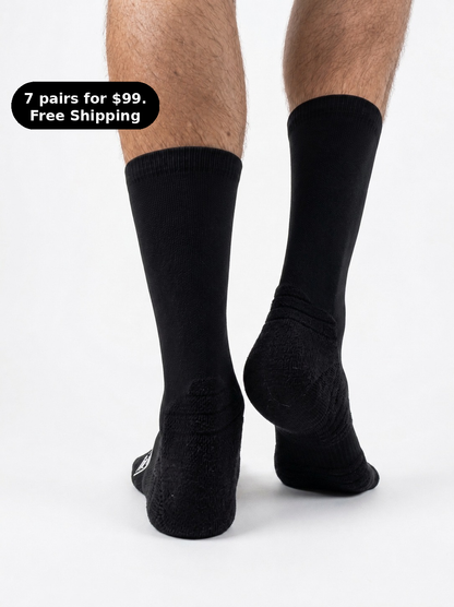 CREW - JUST BLACK or JUST WHITE.  Medium Cushion & Compression