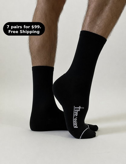 CREW - JUST BLACK or JUST WHITE.  Medium Cushion & Compression