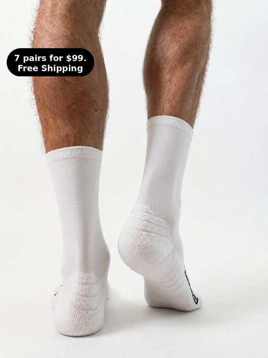 CREW - JUST BLACK or JUST WHITE.  Medium Cushion & Compression